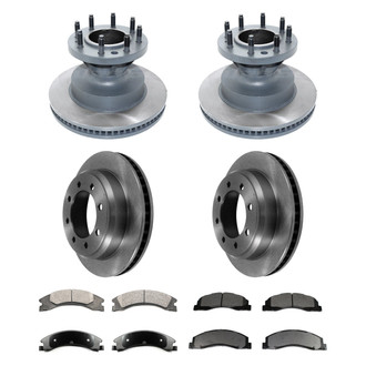 DuraGo® - Premium™ Plain Front and Rear Brake Kit with Semi-Metallic Pads