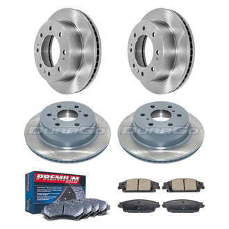 DuraGo® - Premium™ Plain Front and Rear Brake Kit with Semi-Metallic Pads