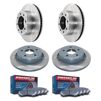 DuraGo® - Premium™ Plain Front and Rear Brake Kit with Semi-Metallic Pads