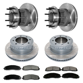 DuraGo® - Premium™ Plain Front and Rear Brake Kit with Semi-Metallic Pads