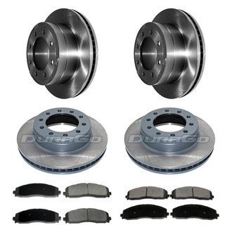 DuraGo® - Premium™ Plain Front and Rear Brake Kit with Semi-Metallic Pads