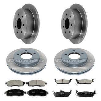 DuraGo® - Premium™ Plain Front and Rear Brake Kit with Semi-Metallic Pads