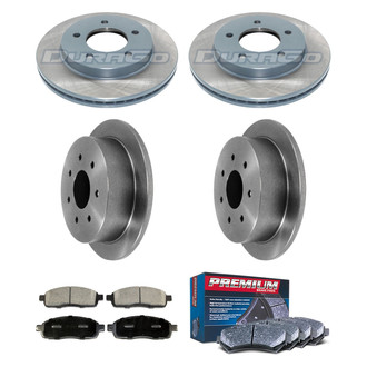 DuraGo® - Premium™ Plain Front and Rear Brake Kit with Semi-Metallic Pads