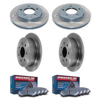 DuraGo® - Premium™ Plain Front and Rear Brake Kit with Semi-Metallic Pads