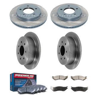 DuraGo® - Premium™ Plain Front and Rear Brake Kit with Semi-Metallic Pads