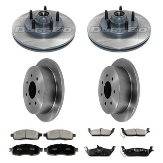 DuraGo® - Premium™ Plain Front and Rear Brake Kit with Semi-Metallic Pads