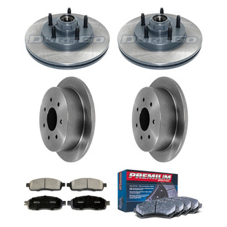 DuraGo® - Premium™ Plain Front and Rear Brake Kit with Semi-Metallic Pads