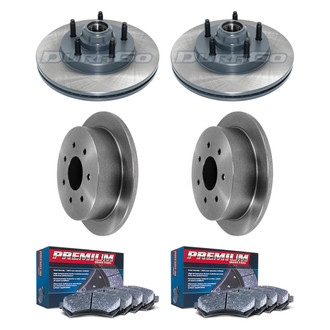 DuraGo® - Premium™ Plain Front and Rear Brake Kit with Semi-Metallic Pads