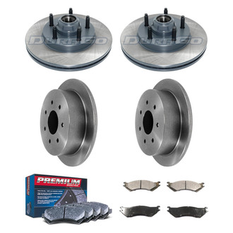 DuraGo® - Premium™ Plain Front and Rear Brake Kit with Semi-Metallic Pads