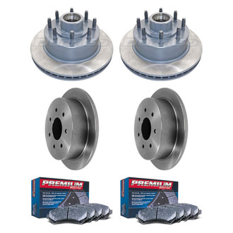 DuraGo® - Premium™ Plain Front and Rear Brake Kit with Semi-Metallic Pads