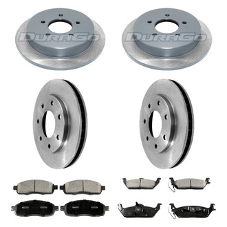 DuraGo® - Premium™ Plain Front and Rear Brake Kit with Semi-Metallic Pads