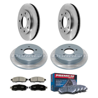 DuraGo® - Premium™ Plain Front and Rear Brake Kit with Semi-Metallic Pads
