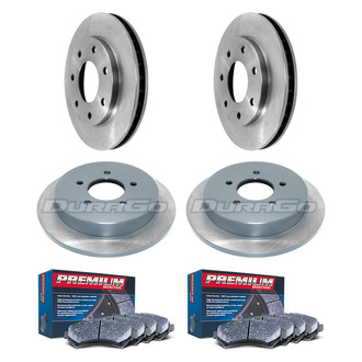 DuraGo® - Premium™ Plain Front and Rear Brake Kit with Semi-Metallic Pads