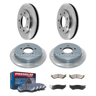 DuraGo® - Premium™ Plain Front and Rear Brake Kit with Semi-Metallic Pads