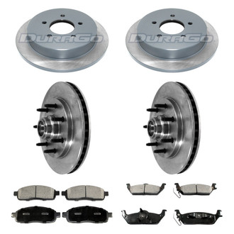 DuraGo® - Premium™ Plain Front and Rear Brake Kit with Semi-Metallic Pads