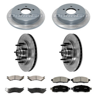 DuraGo® - Premium™ Plain Front and Rear Brake Kit with Semi-Metallic Pads