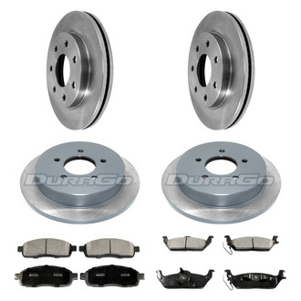 DuraGo® - Premium™ Plain Front and Rear Brake Kit with Semi-Metallic Pads