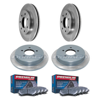DuraGo® - Premium™ Plain Front and Rear Brake Kit with Semi-Metallic Pads