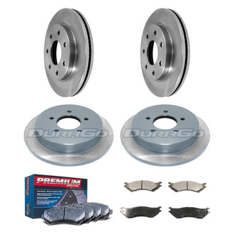 DuraGo® - Premium™ Plain Front and Rear Brake Kit with Semi-Metallic Pads