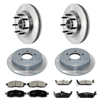 DuraGo® - Premium™ Plain Front and Rear Brake Kit with Semi-Metallic Pads