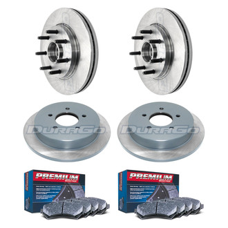 DuraGo® - Premium™ Plain Front and Rear Brake Kit with Semi-Metallic Pads