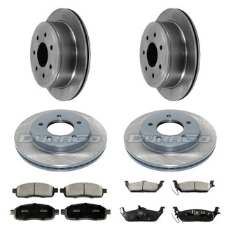 DuraGo® - Premium™ Plain Front and Rear Brake Kit with Semi-Metallic Pads