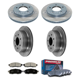 DuraGo® - Premium™ Plain Front and Rear Brake Kit with Semi-Metallic Pads