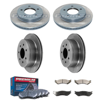 DuraGo® - Premium™ Plain Front and Rear Brake Kit with Semi-Metallic Pads