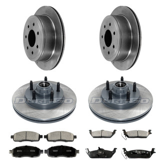 DuraGo® - Premium™ Plain Front and Rear Brake Kit with Semi-Metallic Pads