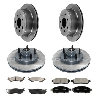 DuraGo® - Premium™ Plain Front and Rear Brake Kit with Semi-Metallic Pads