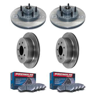 DuraGo® - Premium™ Plain Front and Rear Brake Kit with Semi-Metallic Pads