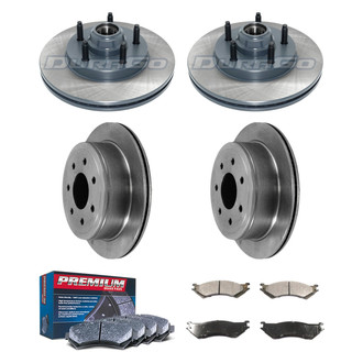 DuraGo® - Premium™ Plain Front and Rear Brake Kit with Semi-Metallic Pads