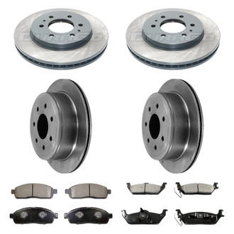 DuraGo® - Premium™ Plain Front and Rear Brake Kit with Semi-Metallic Pads