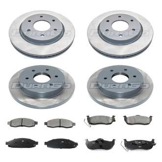 DuraGo® - Titanium Series Plain Front and Rear Brake Kit with Ceramic Pads