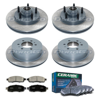 DuraGo® - Titanium Series Plain Front and Rear Brake Kit with Ceramic Pads