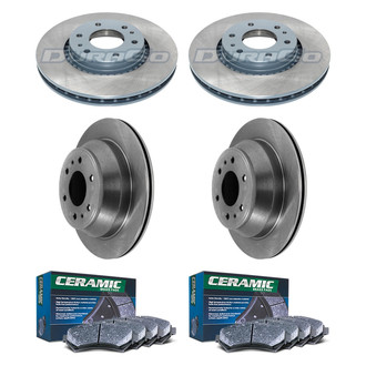 DuraGo® - Titanium Series Plain Front and Rear Brake Kit with Ceramic Pads