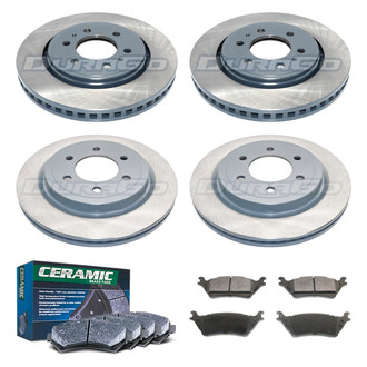 DuraGo® - Titanium Series Plain Front and Rear Brake Kit with Ceramic Pads