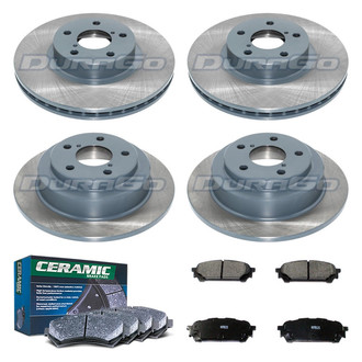 DuraGo® - Titanium Series Plain Front and Rear Brake Kit with Ceramic Pads