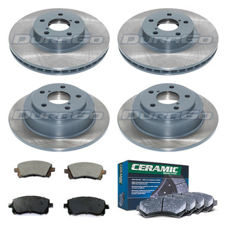 DuraGo® - Titanium Series Plain Front and Rear Brake Kit with Ceramic Pads