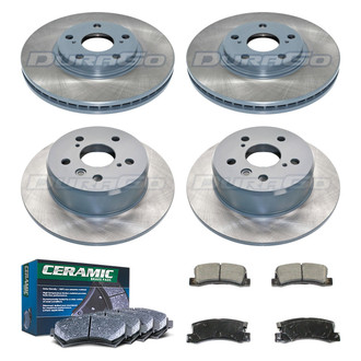 DuraGo® - Titanium Series Plain Front and Rear Brake Kit with Ceramic Pads