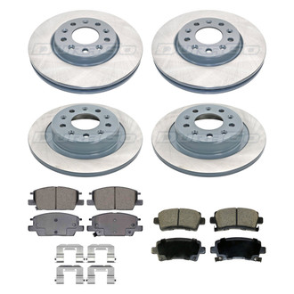 DuraGo® - Titanium Series Plain Front and Rear Brake Kit with Ceramic Pads