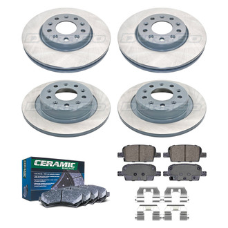 DuraGo® - Titanium Series Plain Front and Rear Brake Kit with Ceramic Pads