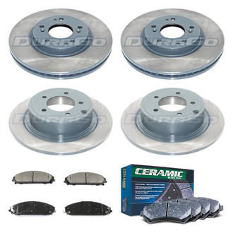 DuraGo® - Titanium Series Plain Front and Rear Brake Kit with Ceramic Pads