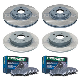 DuraGo® - Titanium Series 1-Piece Plain Brake Kit with Ceramic Brake Pads