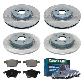 DuraGo® - Titanium Series Plain Front and Rear Brake Kit with Ceramic Pads