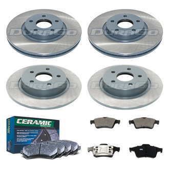 DuraGo® - Titanium Series Plain Front and Rear Brake Kit with Ceramic Pads