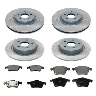 DuraGo® - Titanium Series Plain Front and Rear Brake Kit with Ceramic Pads