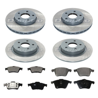 DuraGo® - Titanium Series Plain Front and Rear Brake Kit with Ceramic Pads