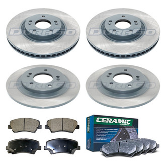 DuraGo® - Titanium Series Plain Front and Rear Brake Kit with Ceramic Pads