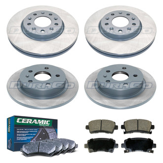DuraGo® - Titanium Series Plain Front and Rear Brake Kit with Ceramic Pads